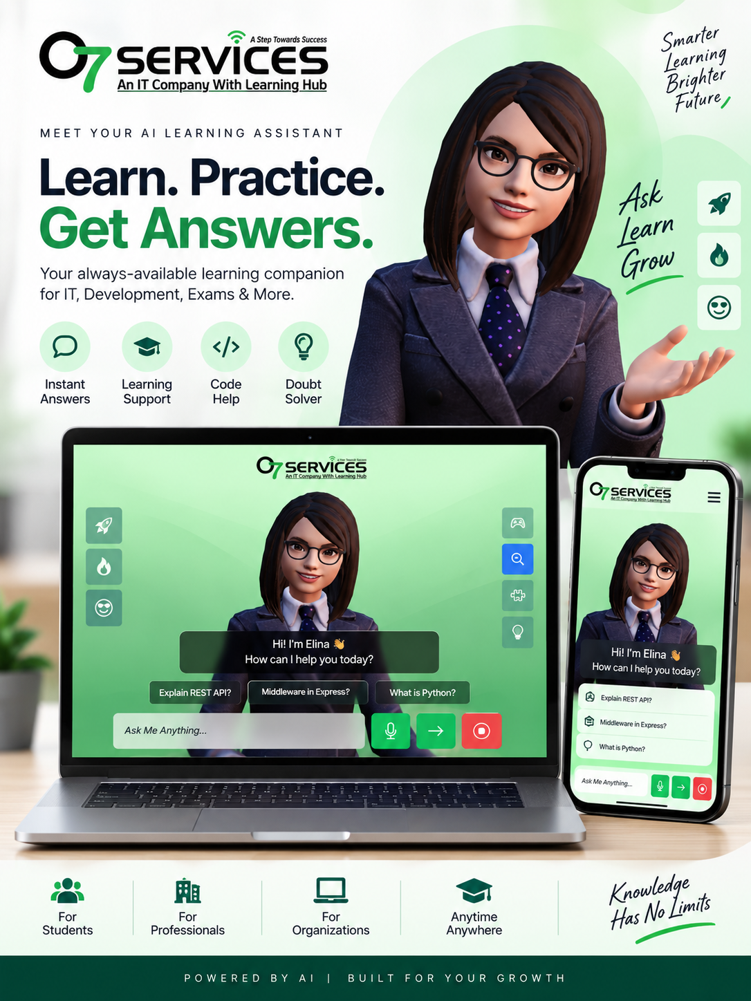 Alina interactive 3D AI digital assistant model interface